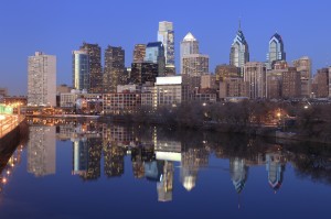 Philadelphia skyline at night